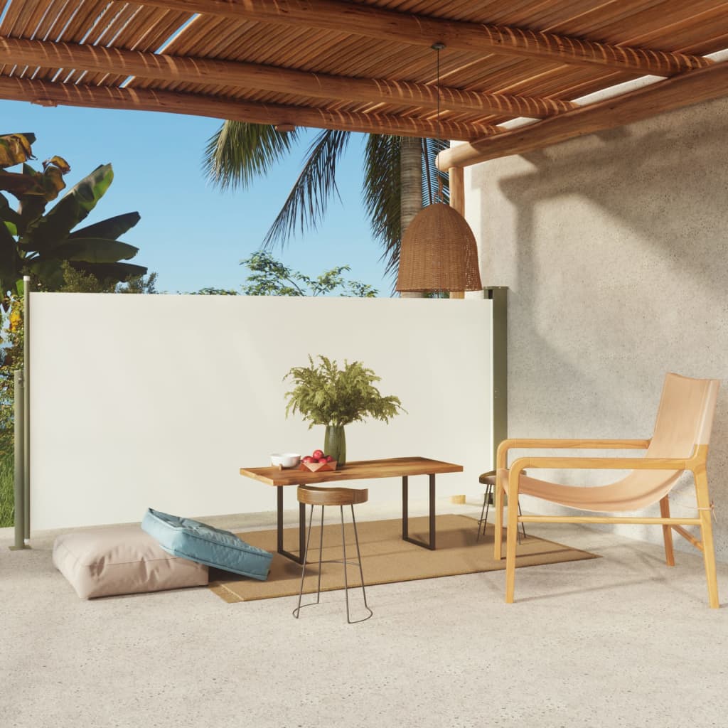 Patio Retractable Side Awning 140x300 cm Cream
