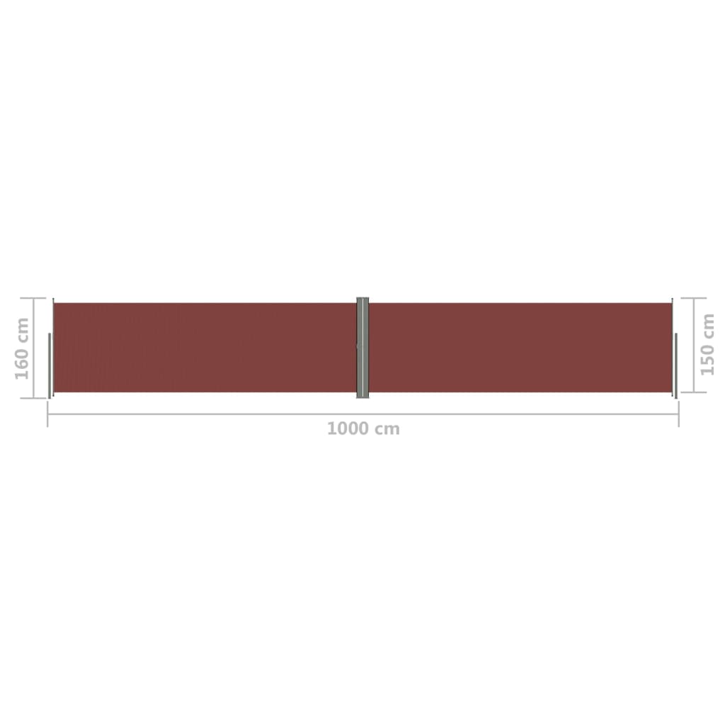 Retractable Side Awning Brown 160x1000 cm