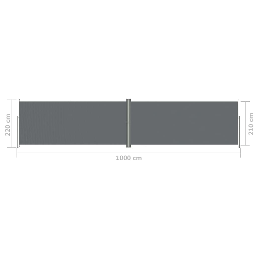 Retractable Side Awning Anthracite 220x1000 cm