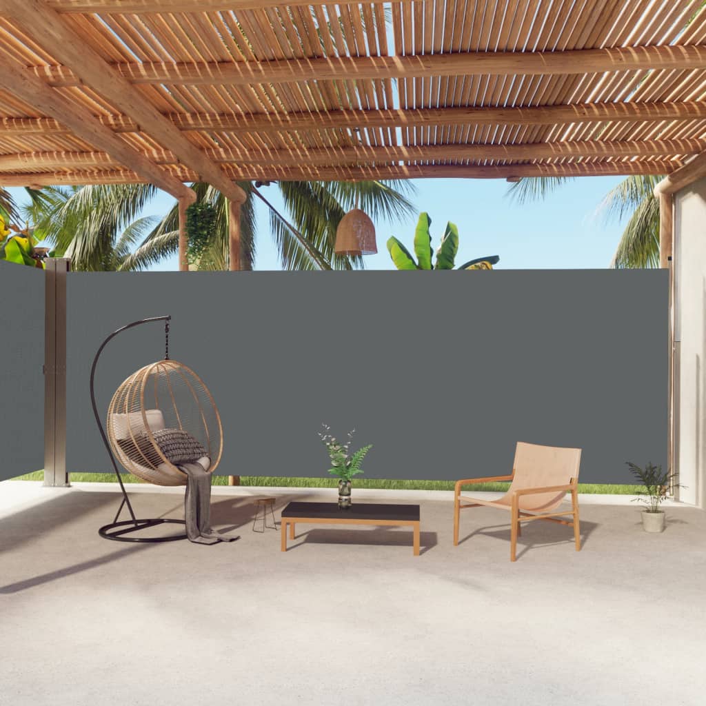 Retractable Side Awning Anthracite 220x1000 cm