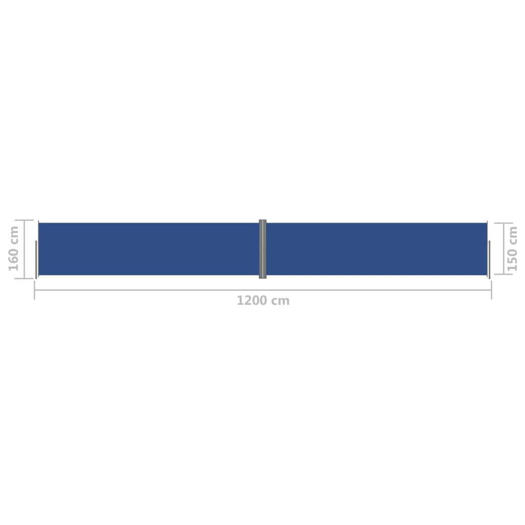 Retractable Side Awning Blue 160x1200 cm