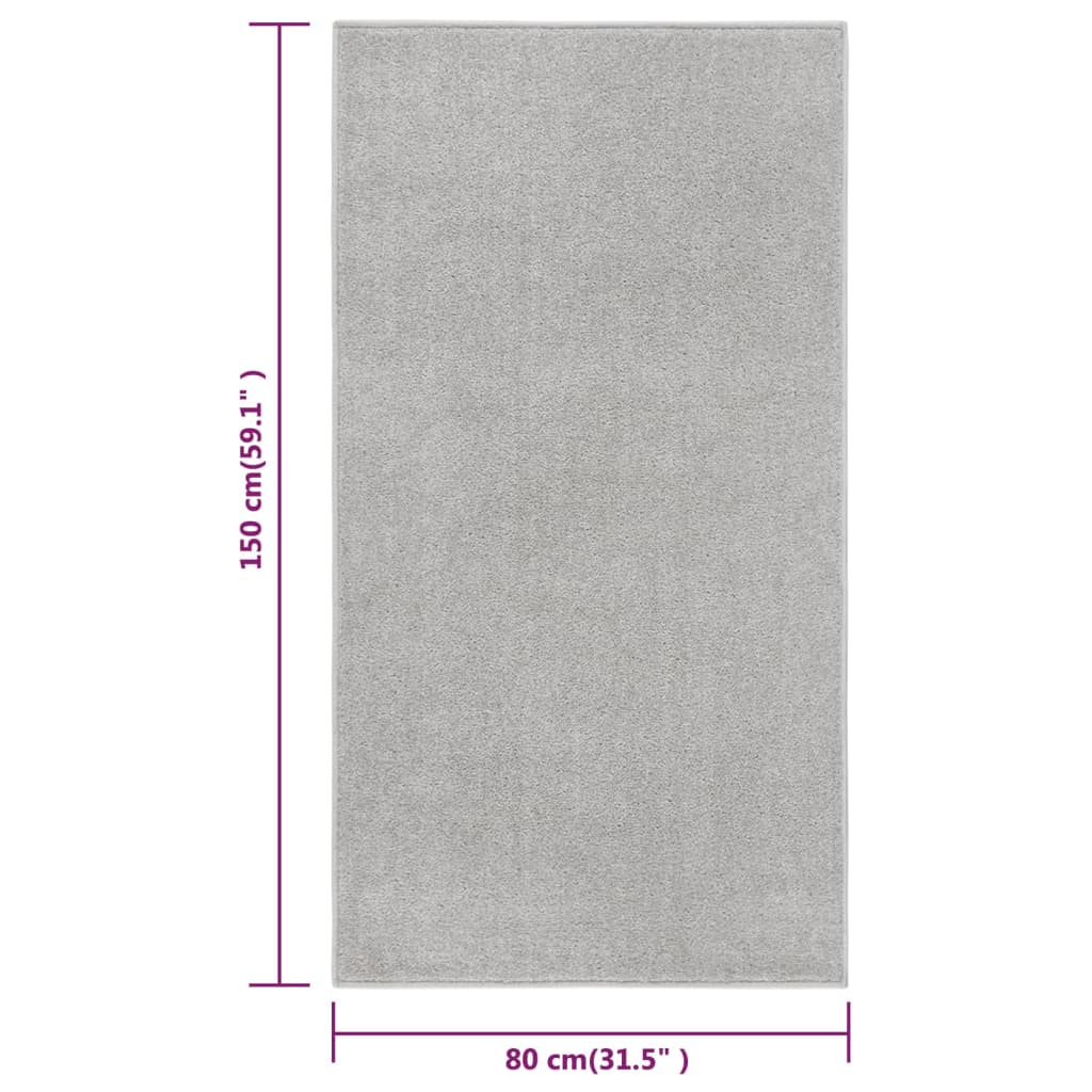 Rug Short Pile 80x150 cm Light Grey