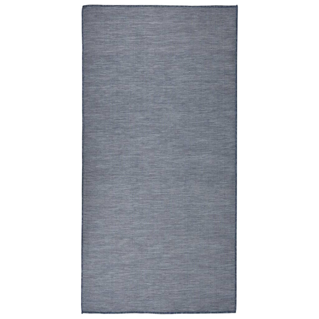 Outdoor Flatweave Rug 100x200 cm Blue