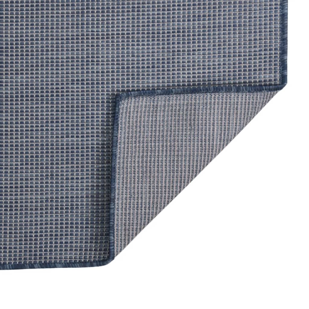 Outdoor Flatweave Rug 100x200 cm Blue