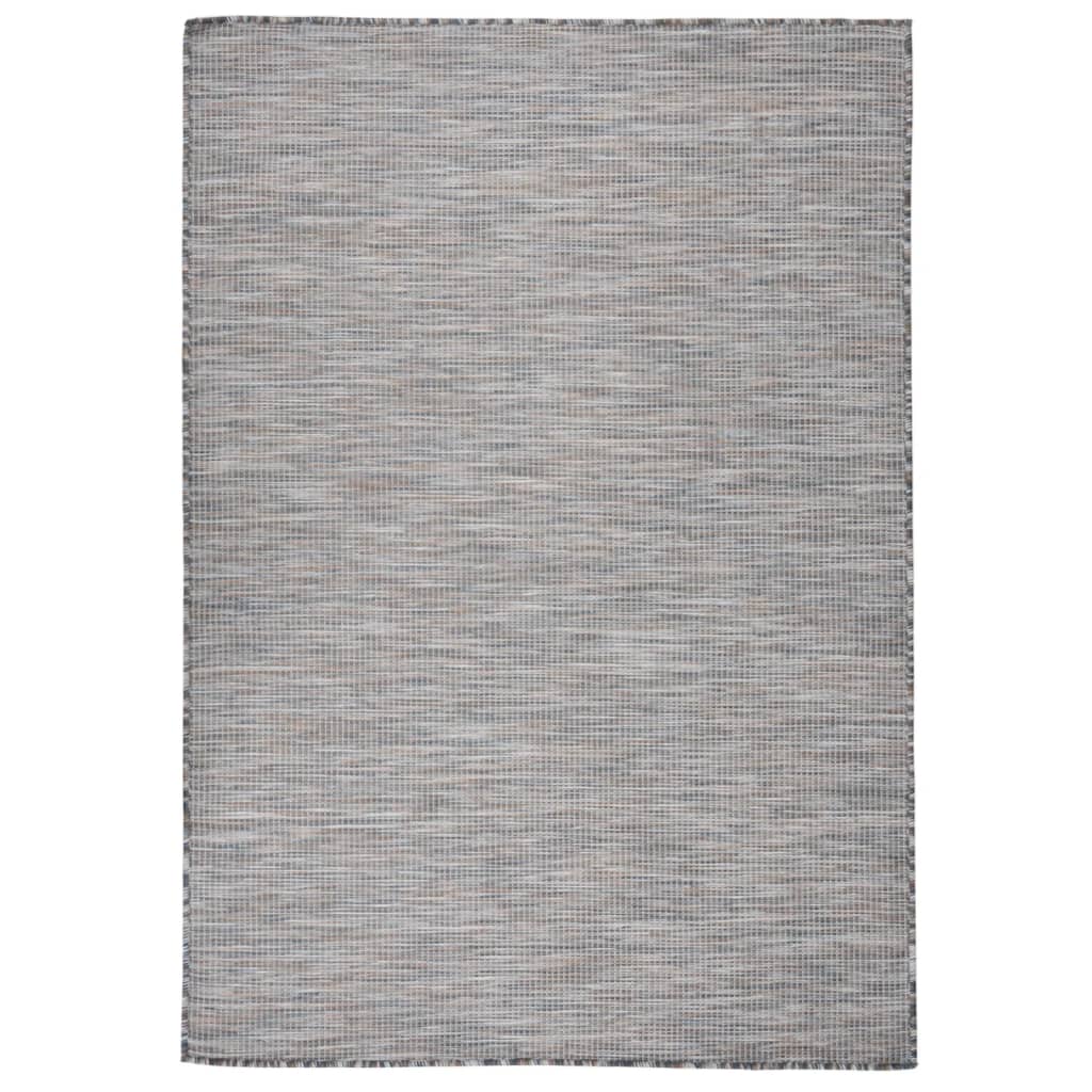 Outdoor Flatweave Rug 160x230 cm Brown and Blue