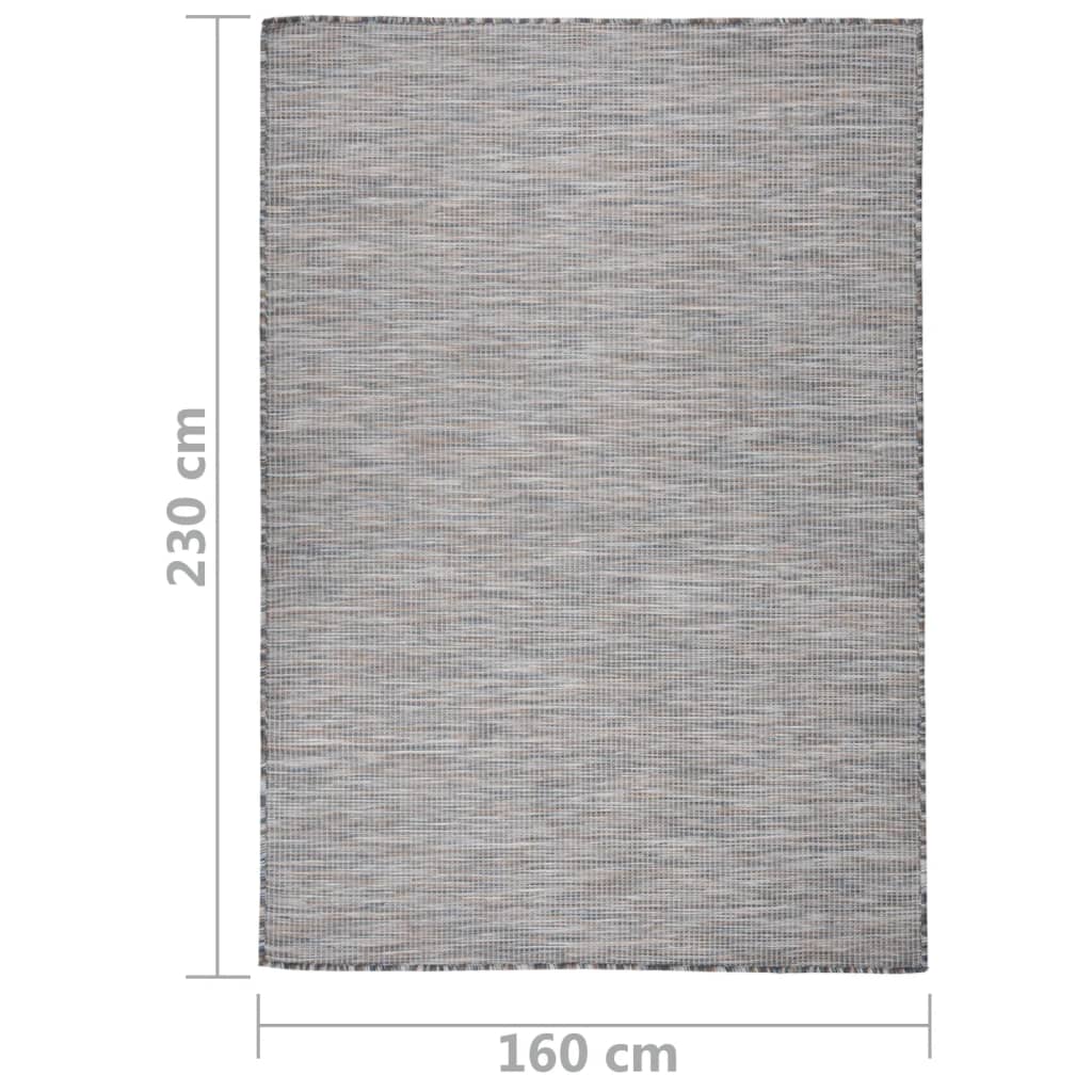 Outdoor Flatweave Rug 160x230 cm Brown and Blue