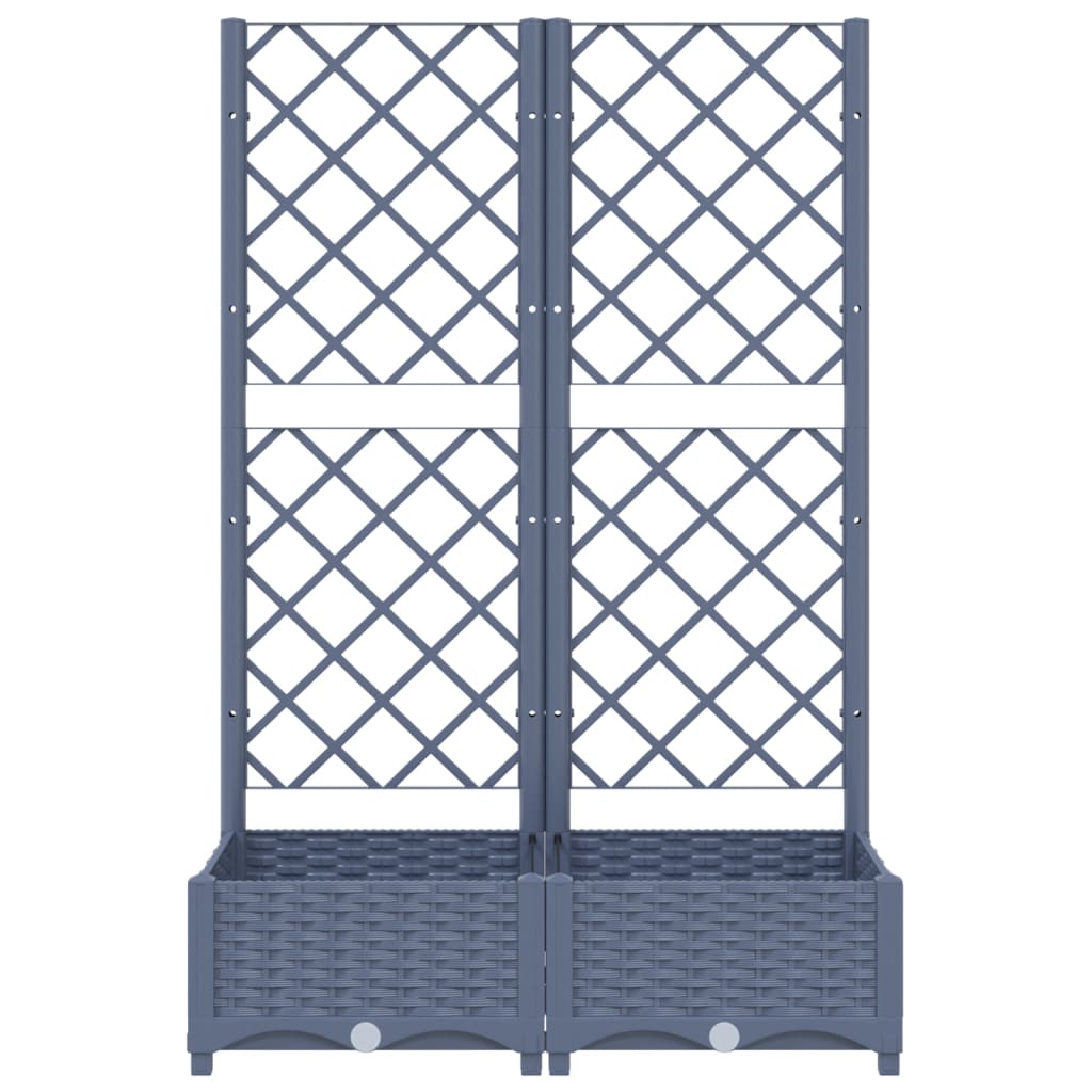 Garden Planter with Trellis Blue Grey 80x40x121.5 cm PP