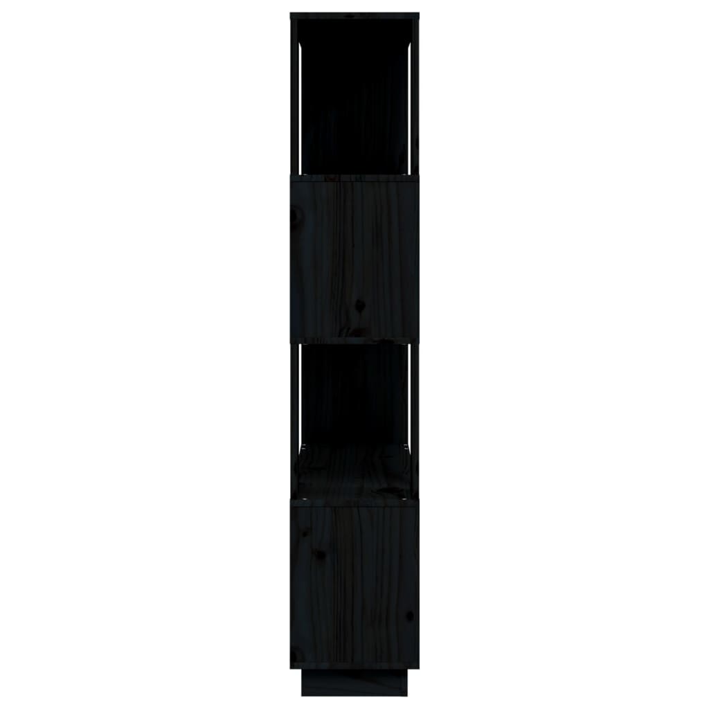 Book Cabinet/Room Divider Black 80x25x132 cm Solid Wood Pine