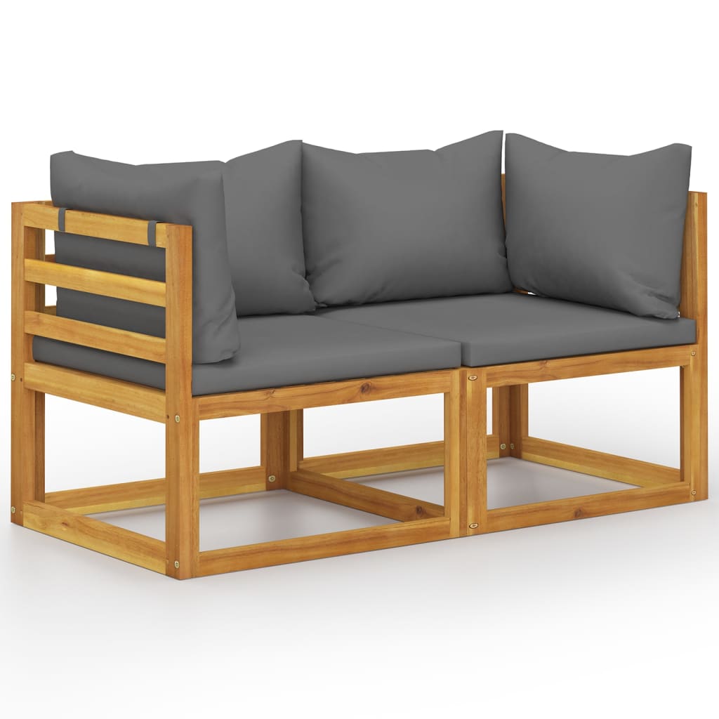 2-seater Garden Bench with Dark Grey Cushions (UK/IE/FI/NO only)