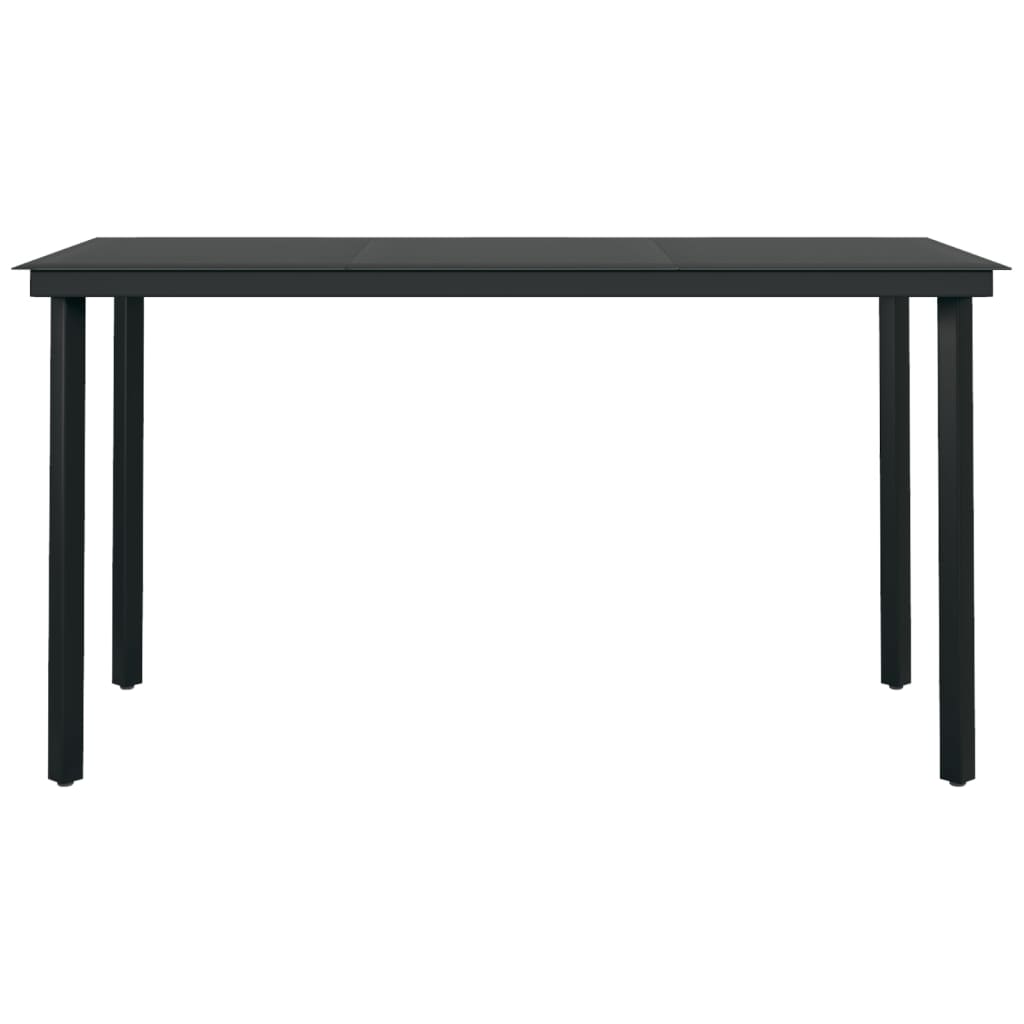 5 Piece Garden Dining Set Black PVC Rattan