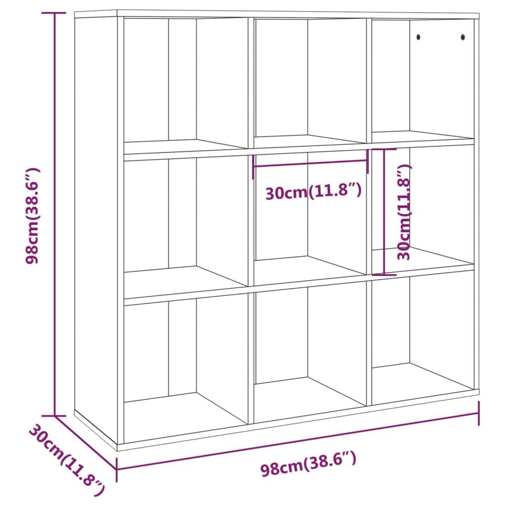 Book Cabinet Brown Oak 98x29x97.5 cm