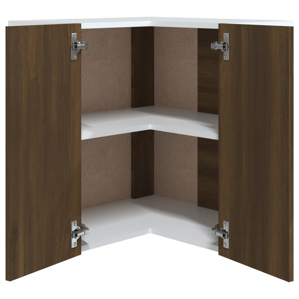 Hanging Corner Cabinet Lyon Brown Oak 57x57x60 cm Engineered Wood