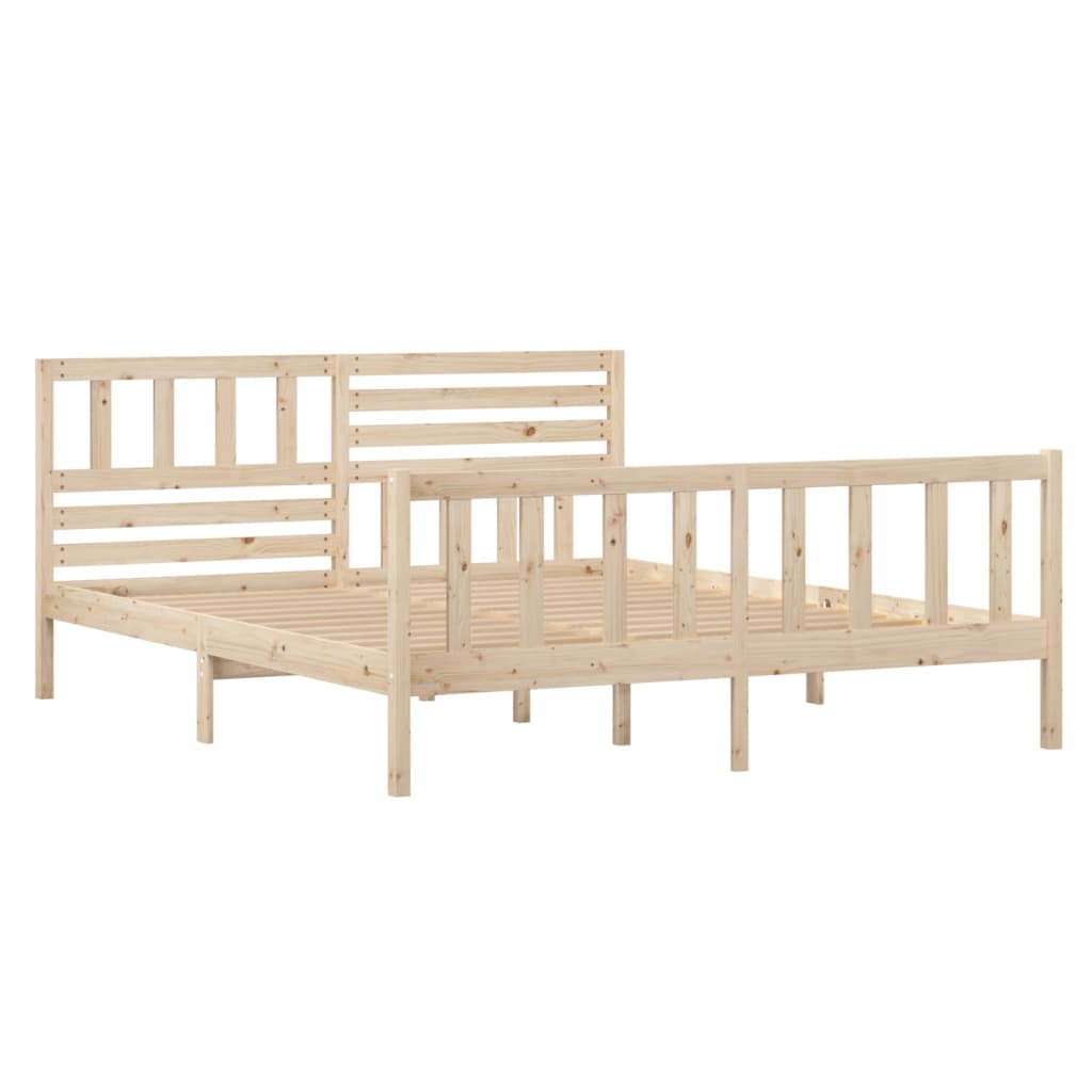 3101133 vidaXL Bed Frame without Mattress Solid Wood 140x190 cm (810062+814144)