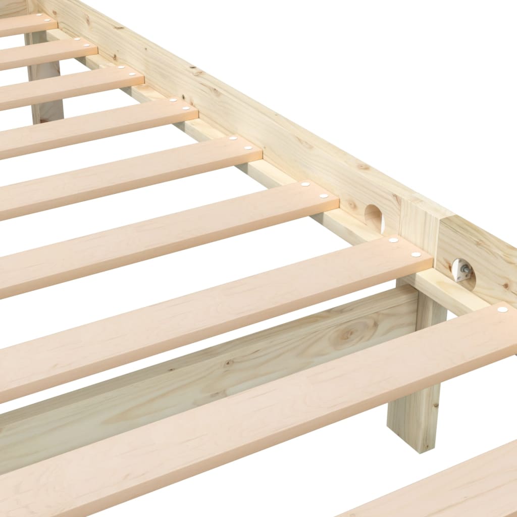 3101133 vidaXL Bed Frame without Mattress Solid Wood 140x190 cm (810062+814144)