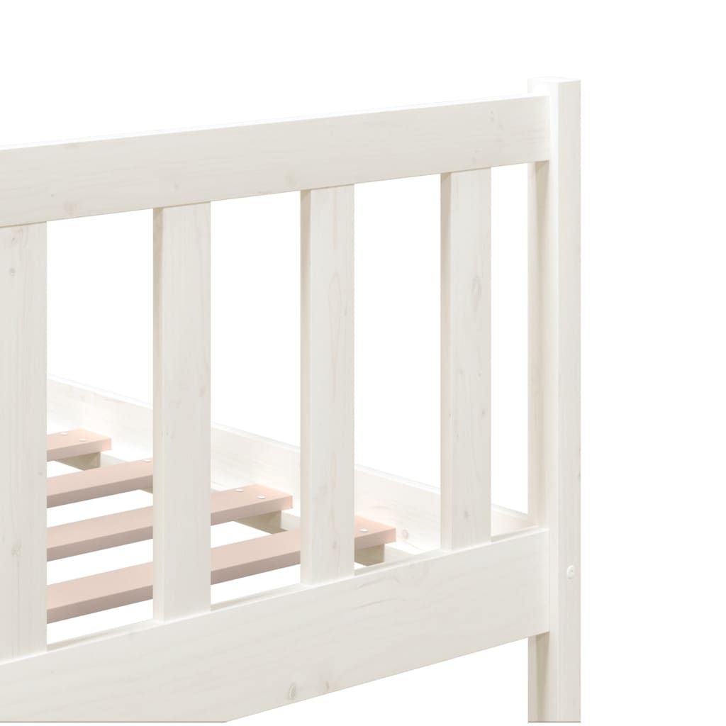 3101174 vidaXL Bed Frame without Mattress White Solid Wood 200x200 cm (810103+814165)