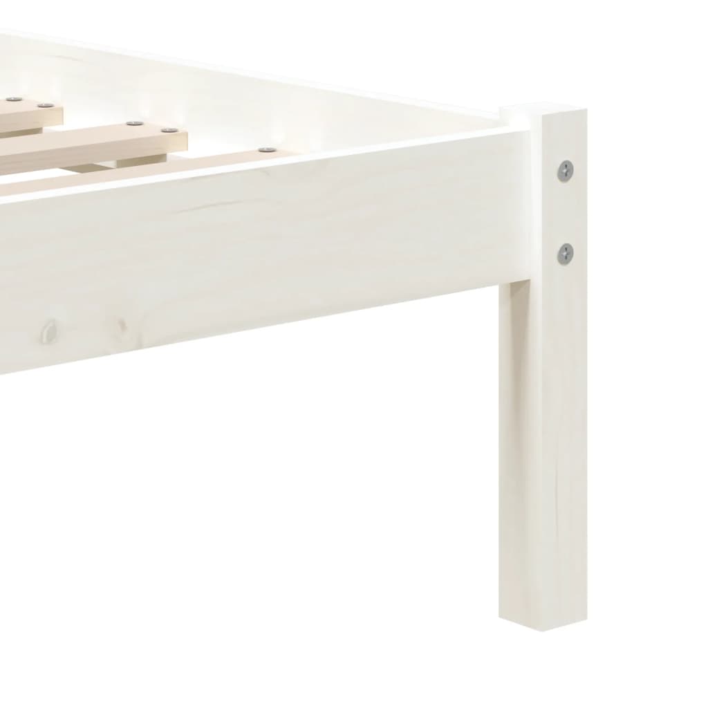 3101204 vidaXL Bed Frame without Mattress White Solid Wood 90x200 cm (810003+814175)