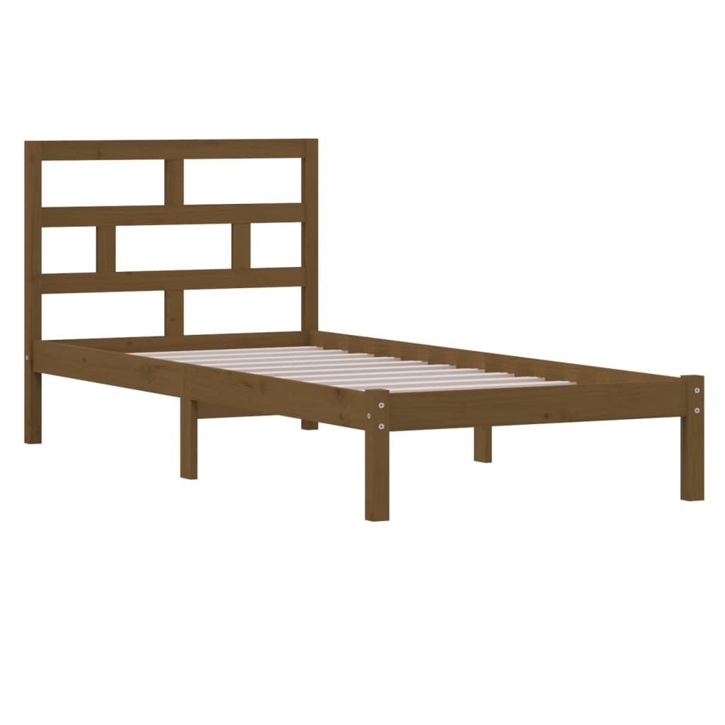 3101211 vidaXL Bed Frame without Mattress Honey Brown Solid Wood 100x200 cm (810010+814182)