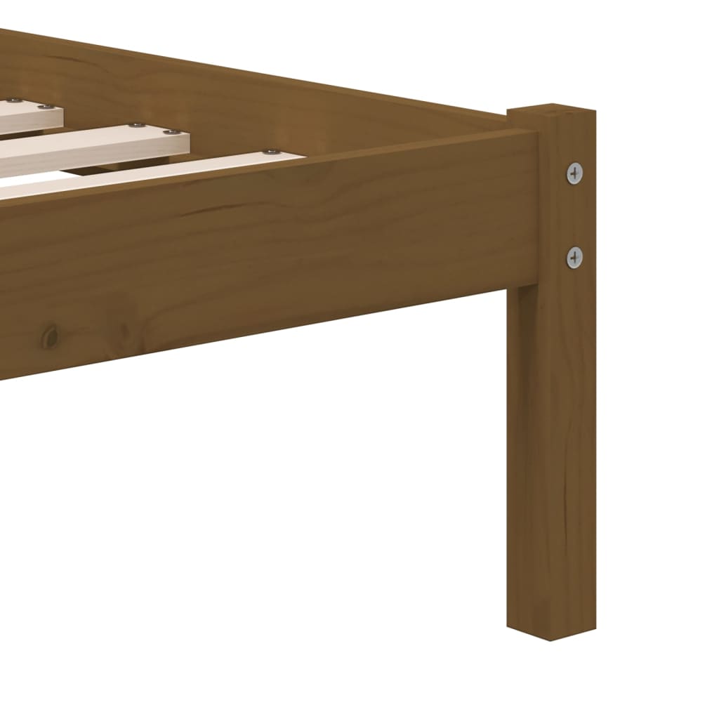 3101211 vidaXL Bed Frame without Mattress Honey Brown Solid Wood 100x200 cm (810010+814182)