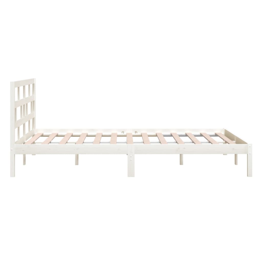 3101214 vidaXL Bed Frame without Mattress White Solid Wood 120x200 cm (810013+814185)