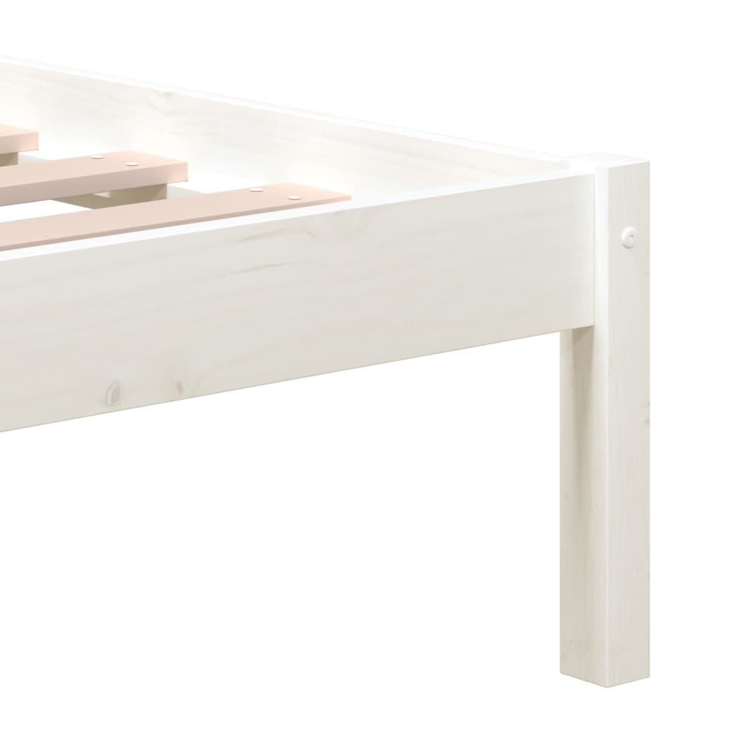 3101214 vidaXL Bed Frame without Mattress White Solid Wood 120x200 cm (810013+814185)