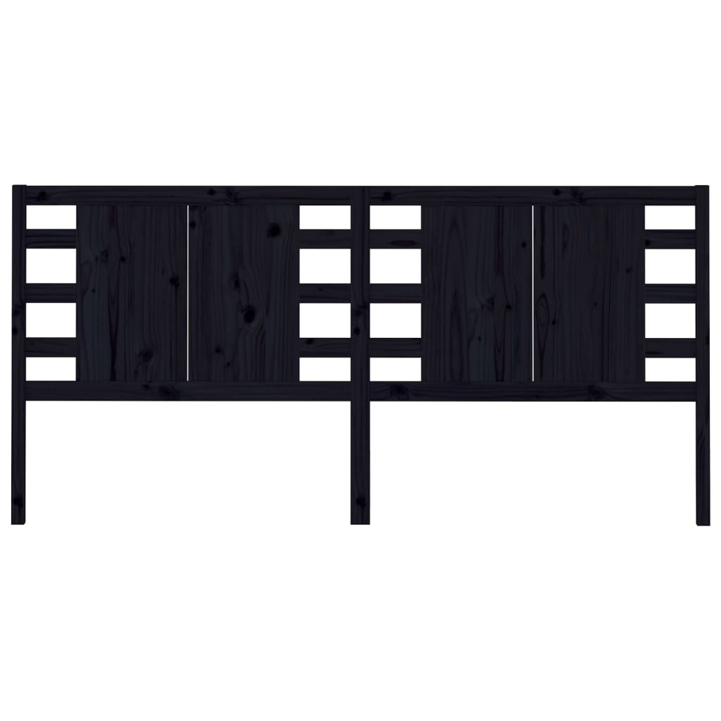Headboard Black 166x4x100 cm Solid Wood Pine