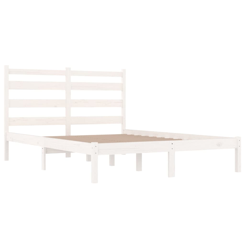 3103644 vidaXL Bed Frame without Mattress White Solid Wood 120x200 cm (810013+818411)