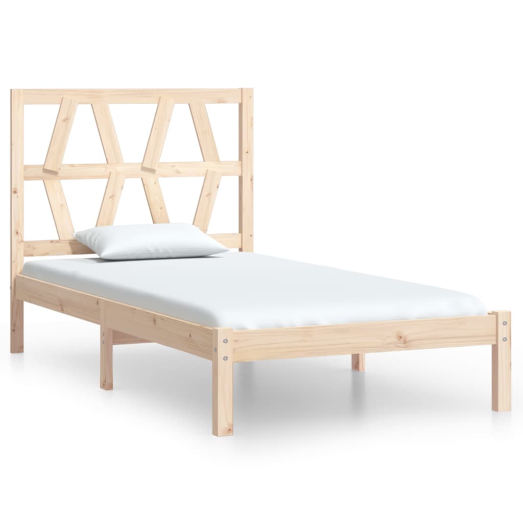 3103983 vidaXL Bed Frame without Mattress Solid Wood 90x200 cm (810002+818600)