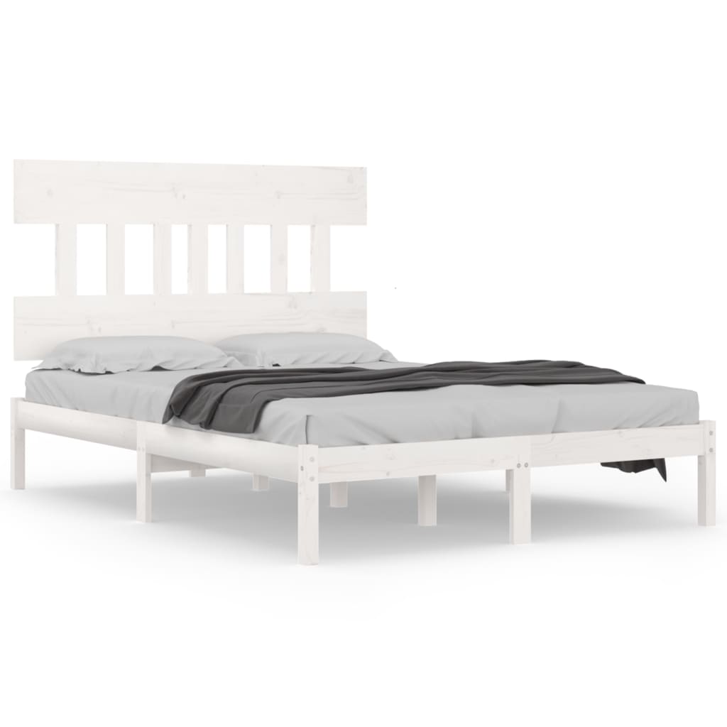 3104759 vidaXL Bed Frame without Mattress White 200x200 cm Solid Wood