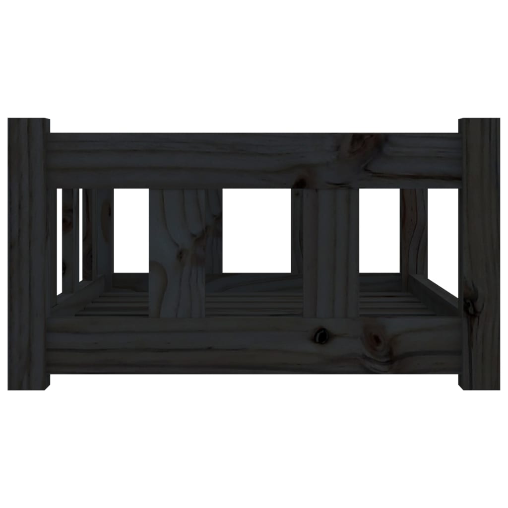 Dog Bed Black 65.5x50.5x28 cm Solid Wood Pine