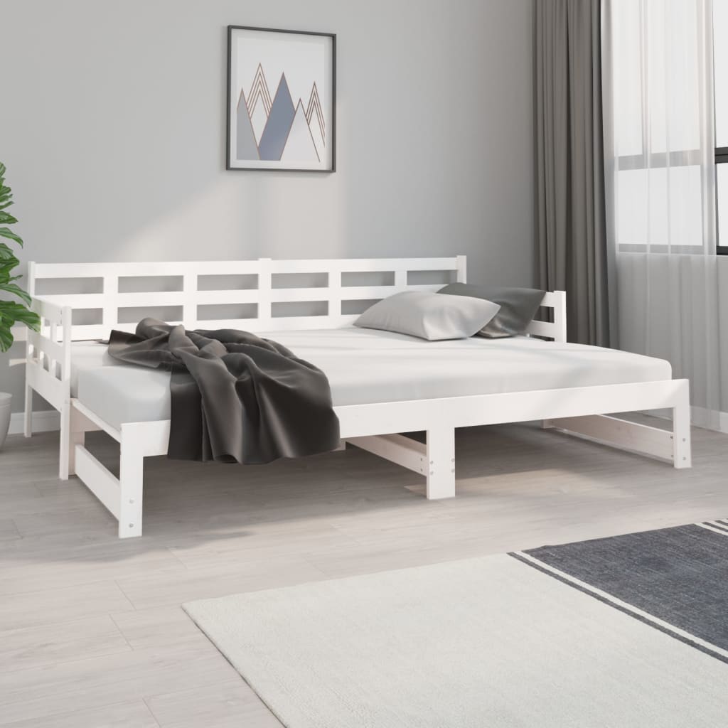 Pull-out Day Bed without Mattress White 2x(80x200) cm