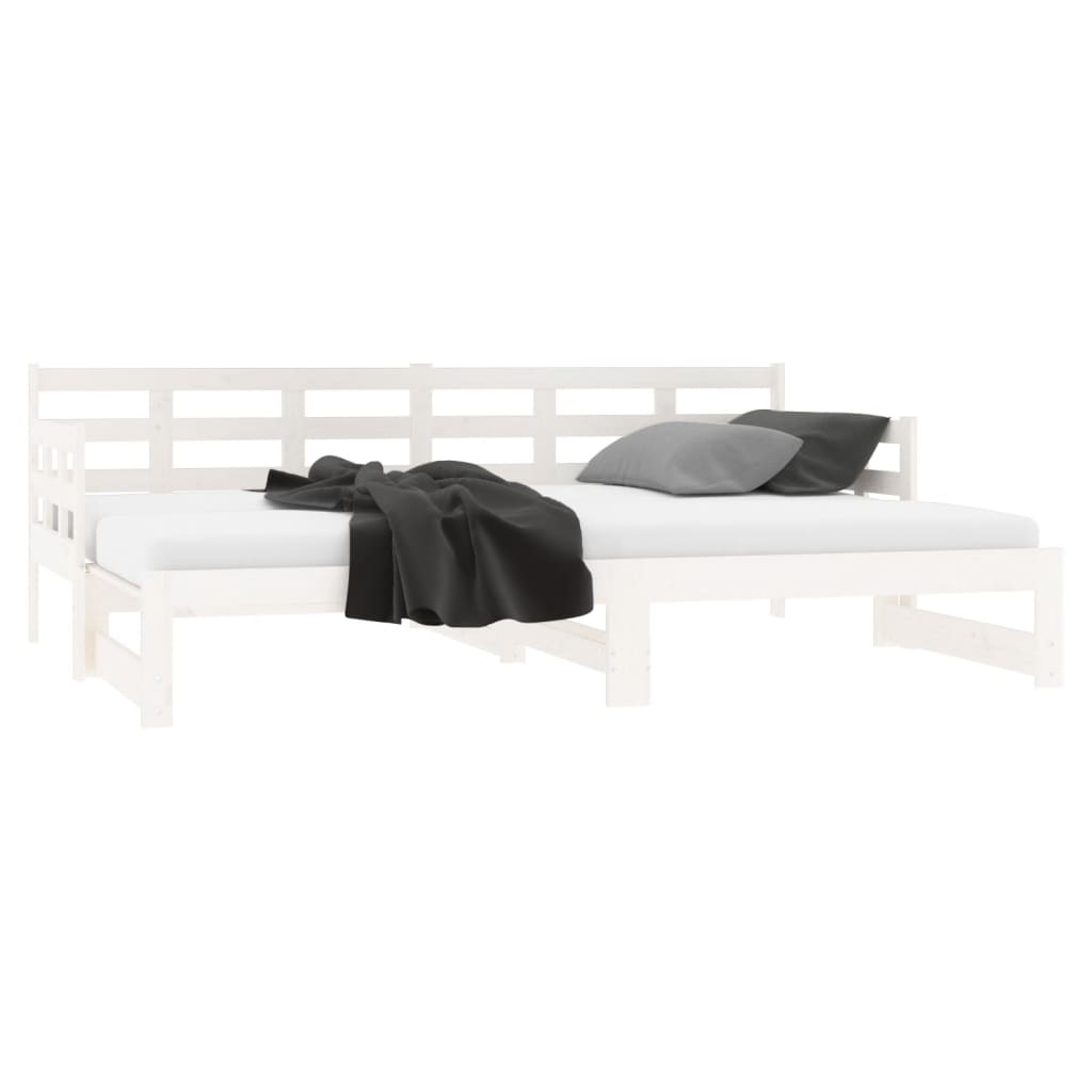 Pull-out Day Bed without Mattress White 2x(80x200) cm