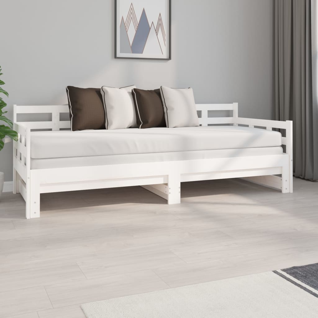 Pull-out Day Bed without Mattress White 2x(80x200) cm