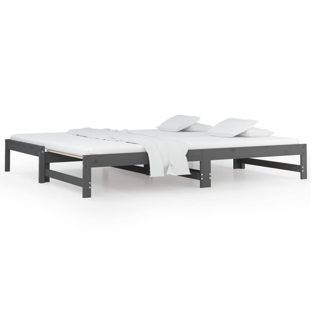 Pull-out Day Bed without Mattress Grey 2x(90x200) cm