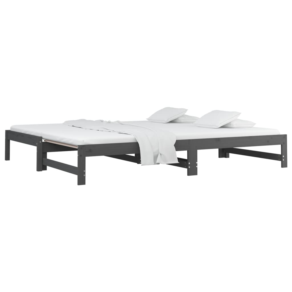 Pull-out Day Bed without Mattress Grey 2x(90x200) cm