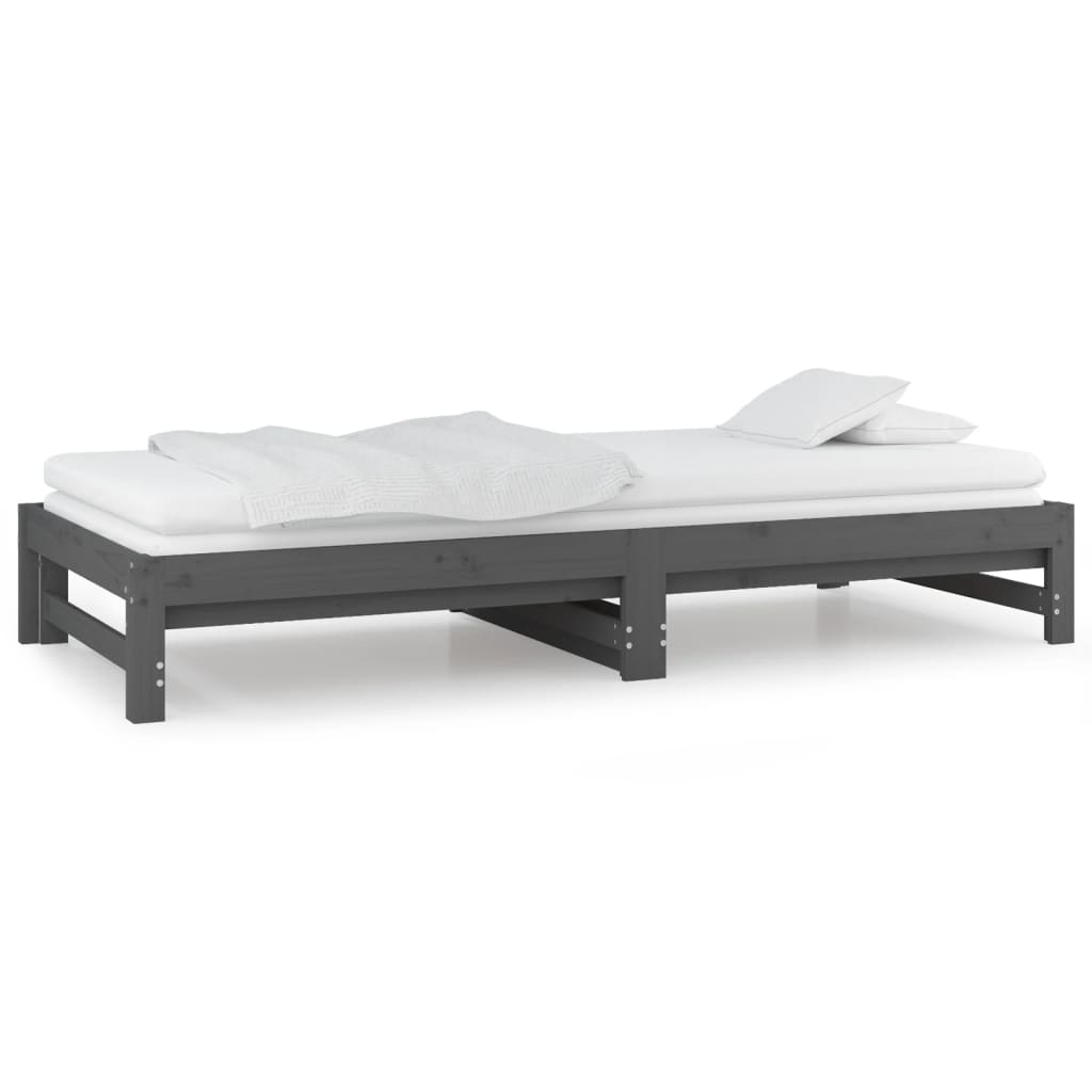 Pull-out Day Bed without Mattress Grey 2x(90x200) cm