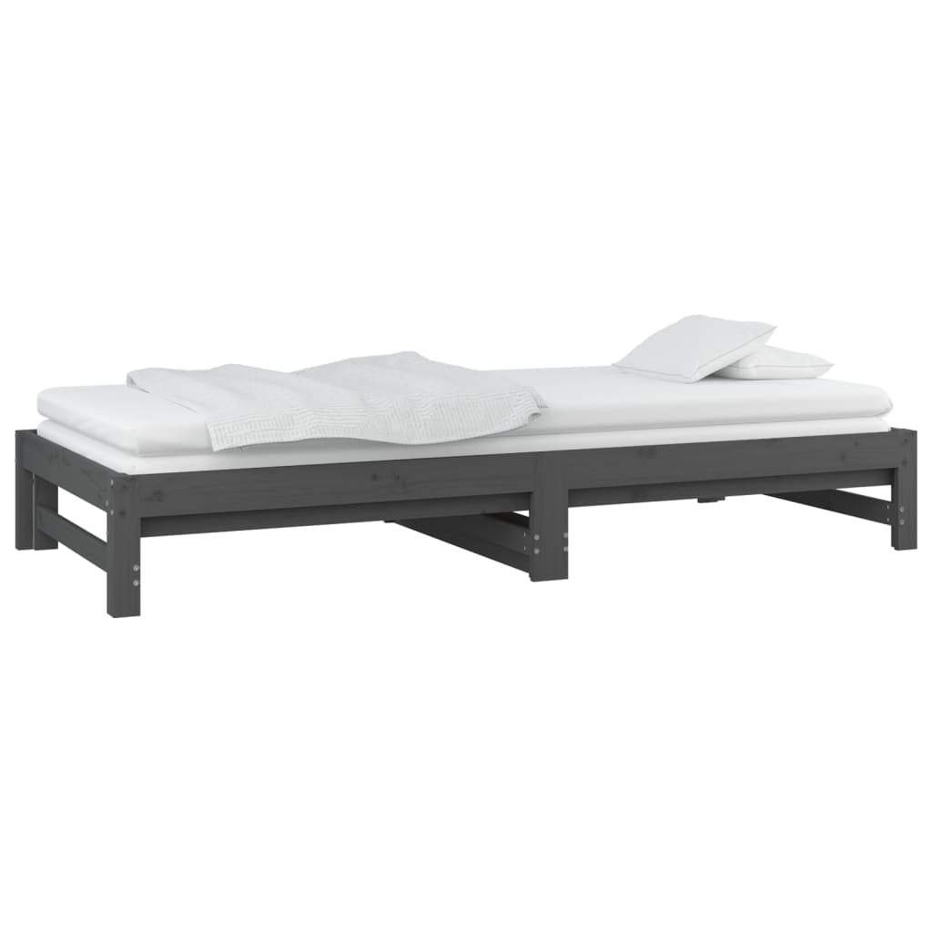 Pull-out Day Bed without Mattress Grey 2x(90x200) cm