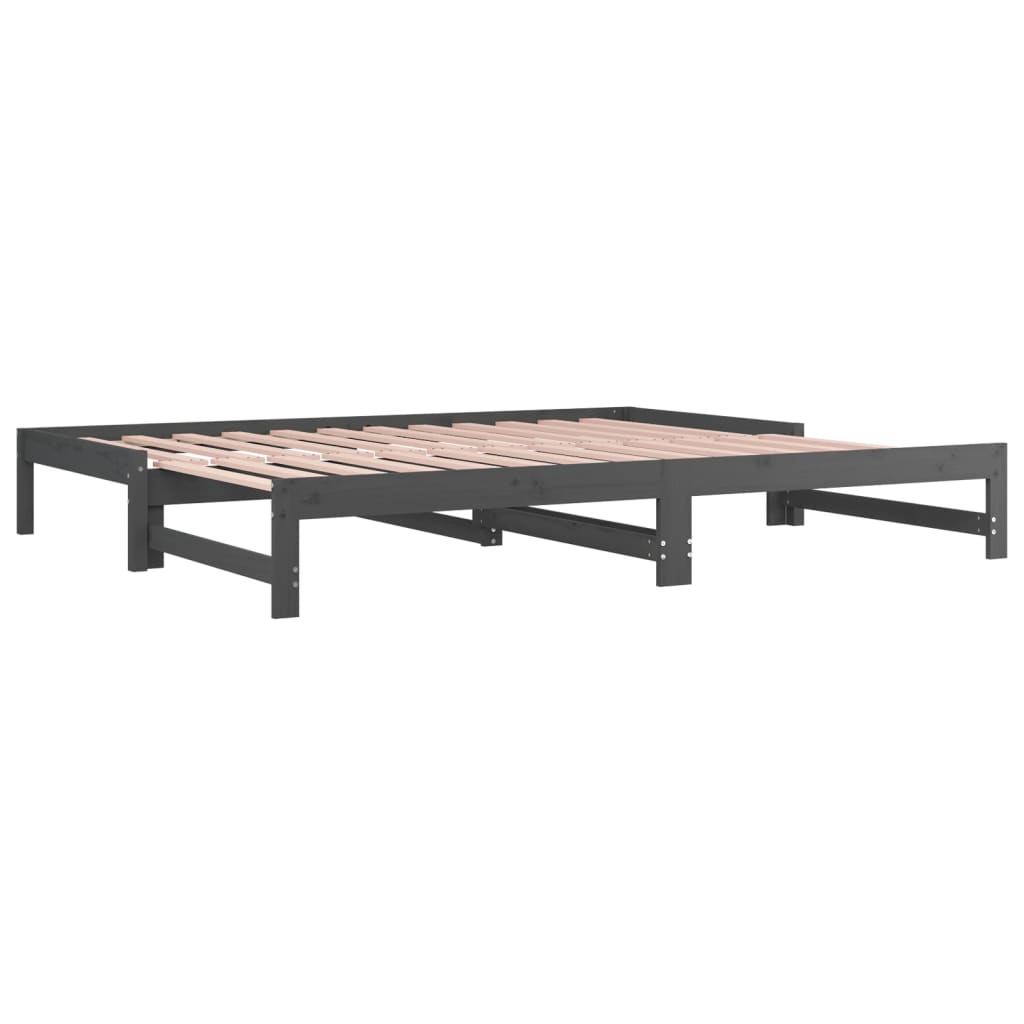 Pull-out Day Bed without Mattress Grey 2x(90x200) cm
