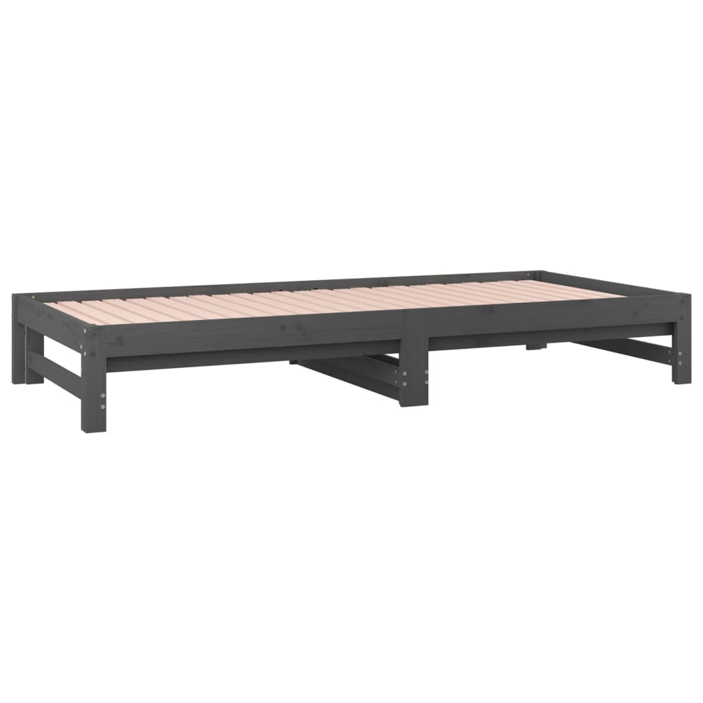 Pull-out Day Bed without Mattress Grey 2x(90x200) cm