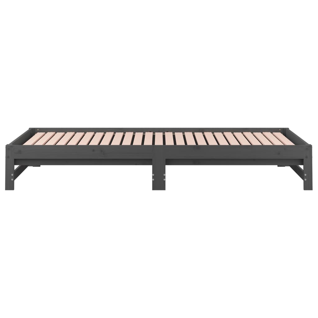 Pull-out Day Bed without Mattress Grey 2x(90x200) cm