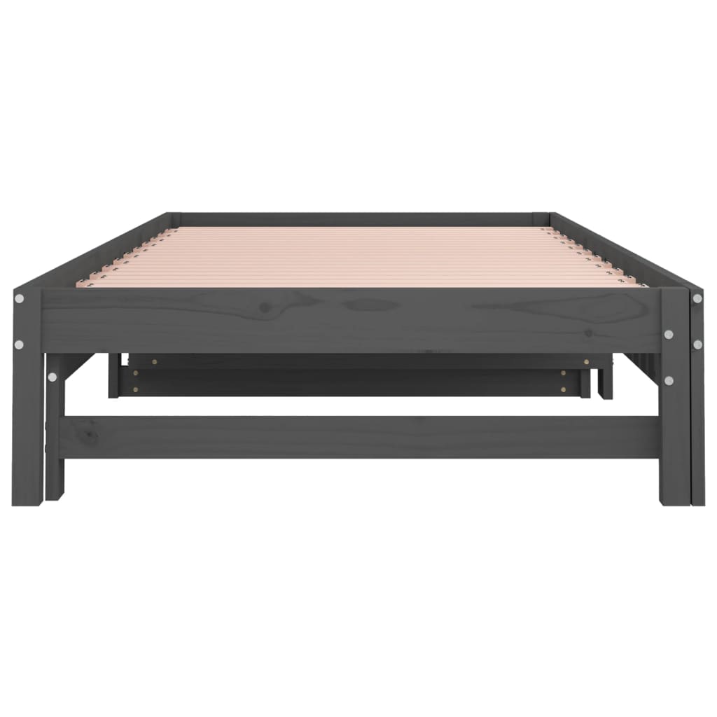 Pull-out Day Bed without Mattress Grey 2x(90x200) cm