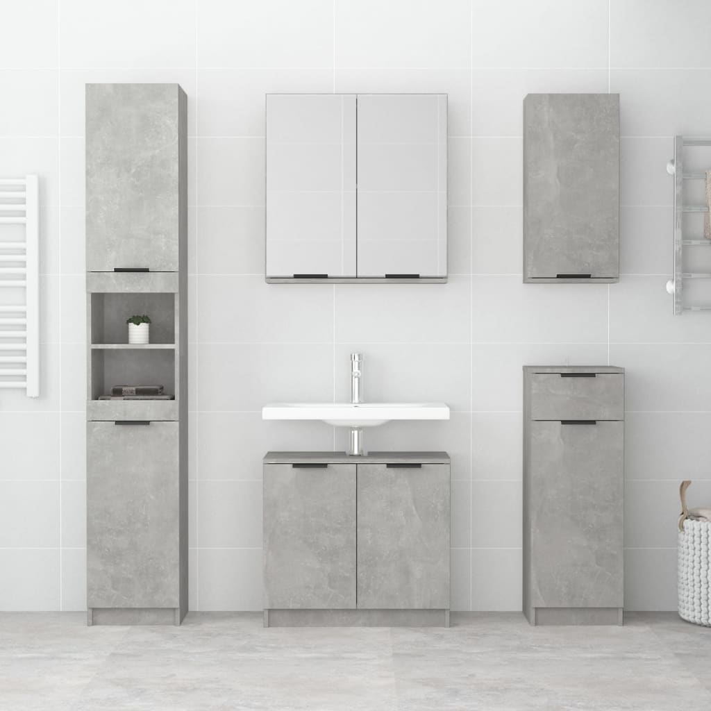 Bathroom Cabinet Concrete Grey 64.5x33.5x59 cm Engineered Wood
