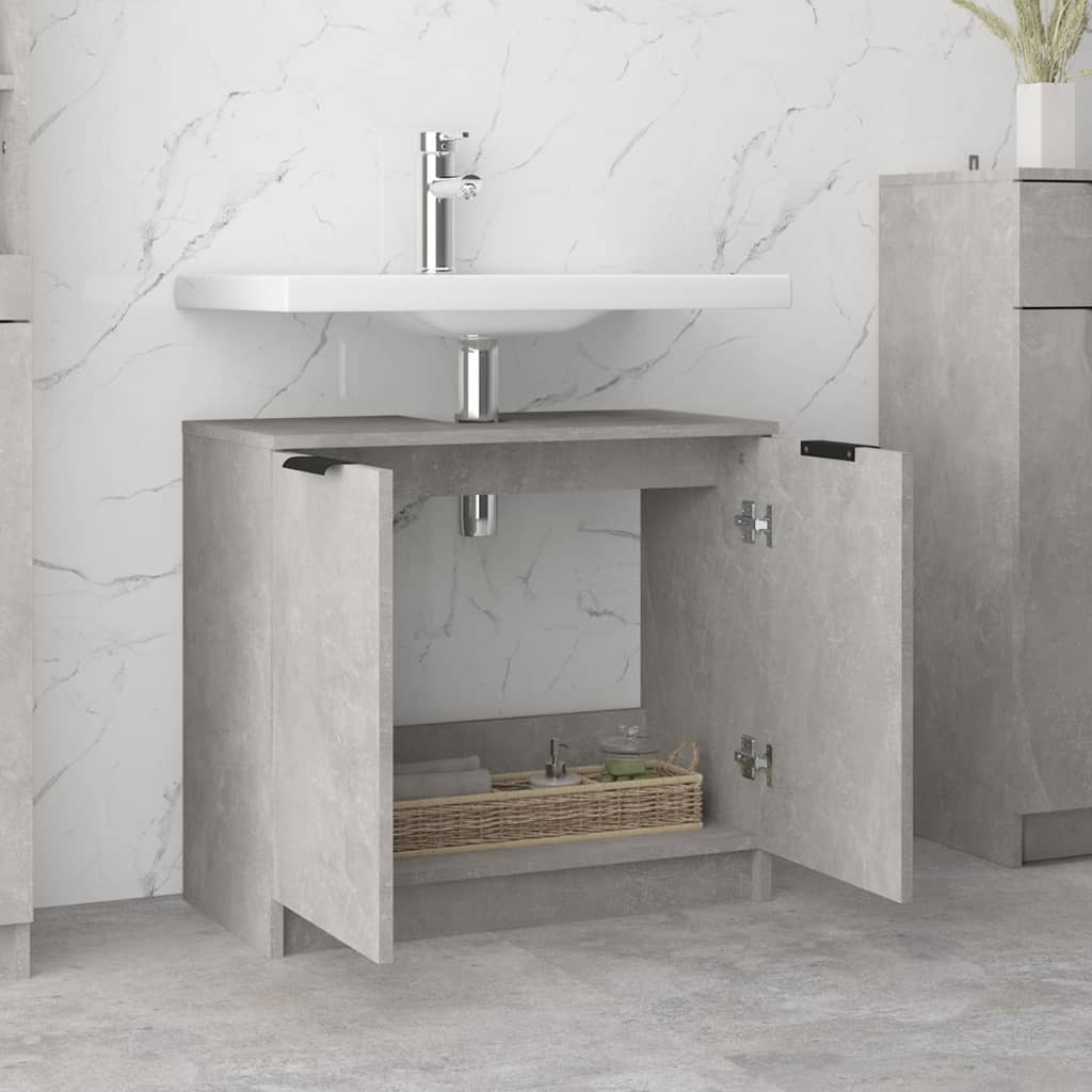Bathroom Cabinet Concrete Grey 64.5x33.5x59 cm Engineered Wood