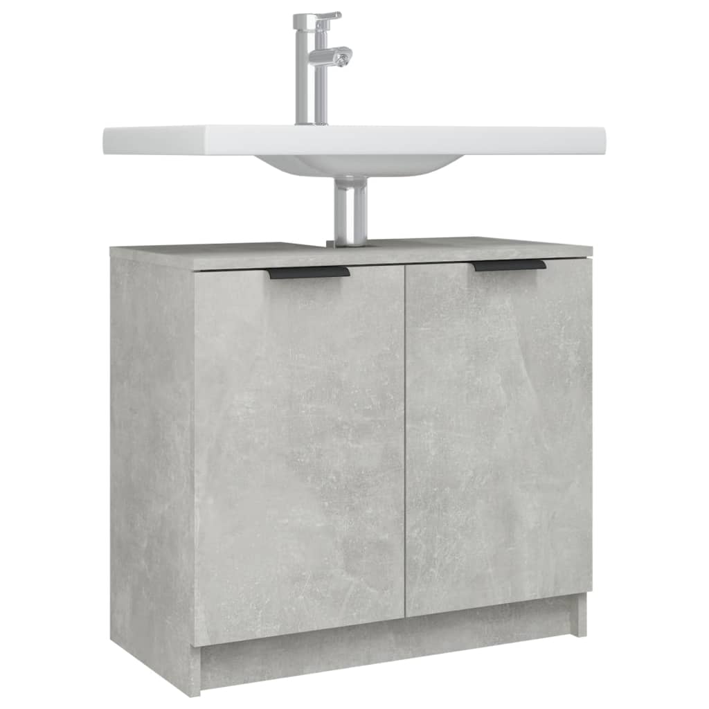 Bathroom Cabinet Concrete Grey 64.5x33.5x59 cm Engineered Wood