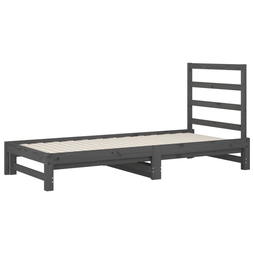 Pull-out Day Bed without Mattress Grey 2x(90x200) cm