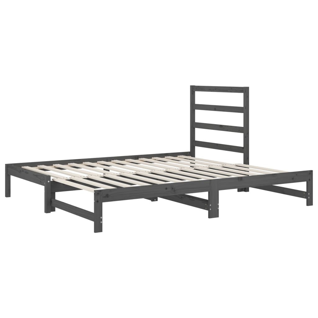 Pull-out Day Bed without Mattress Grey 2x(90x200) cm
