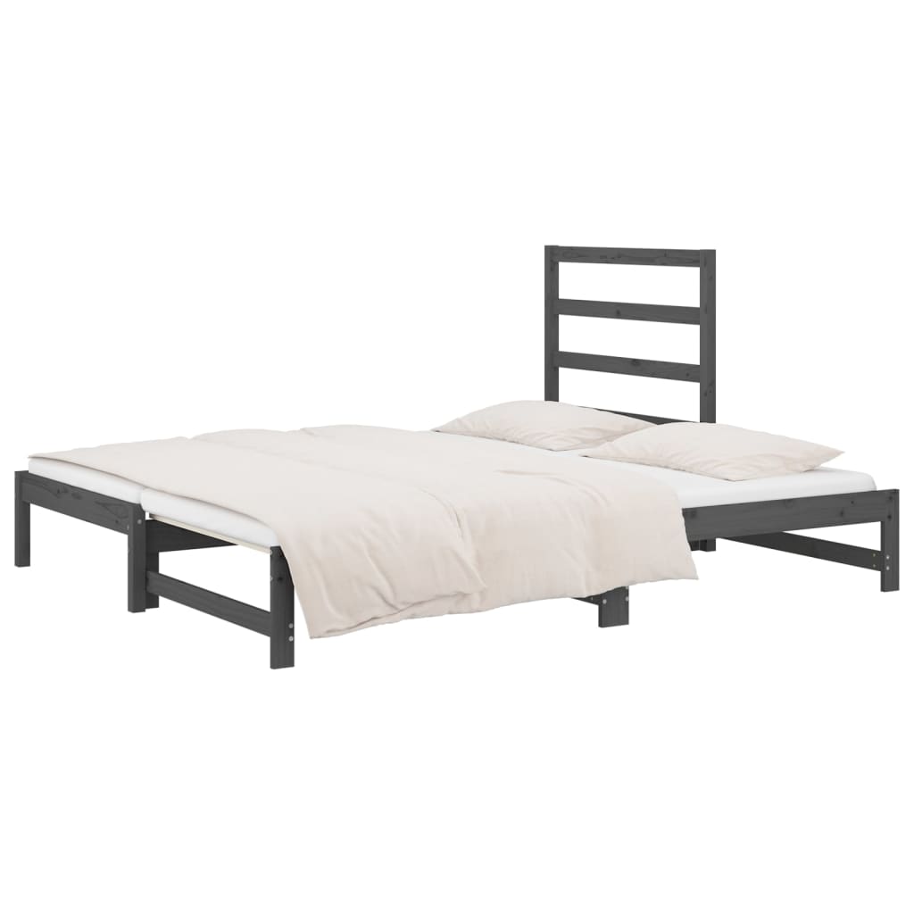 Pull-out Day Bed without Mattress Grey 2x(90x200) cm