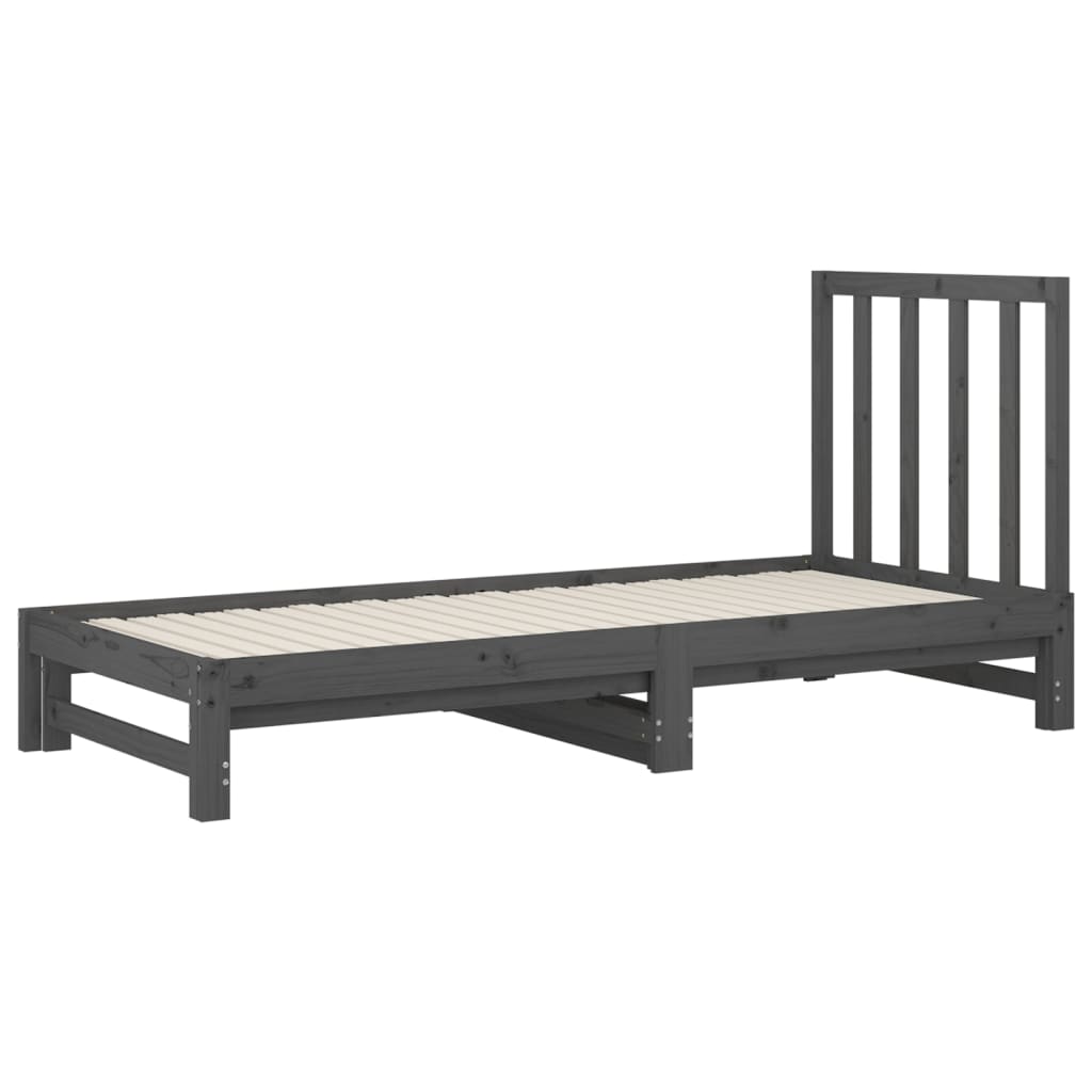 Pull-out Day Bed without Mattress Grey 2x(90x200) cm