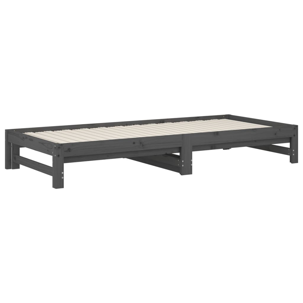 Pull-out Day Bed without Mattress Grey 2x(90x200) cm