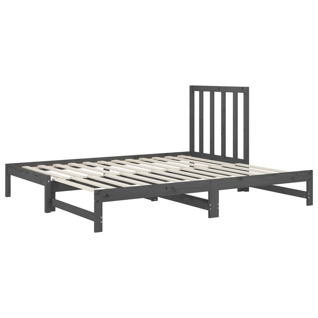 Pull-out Day Bed without Mattress Grey 2x(90x200) cm