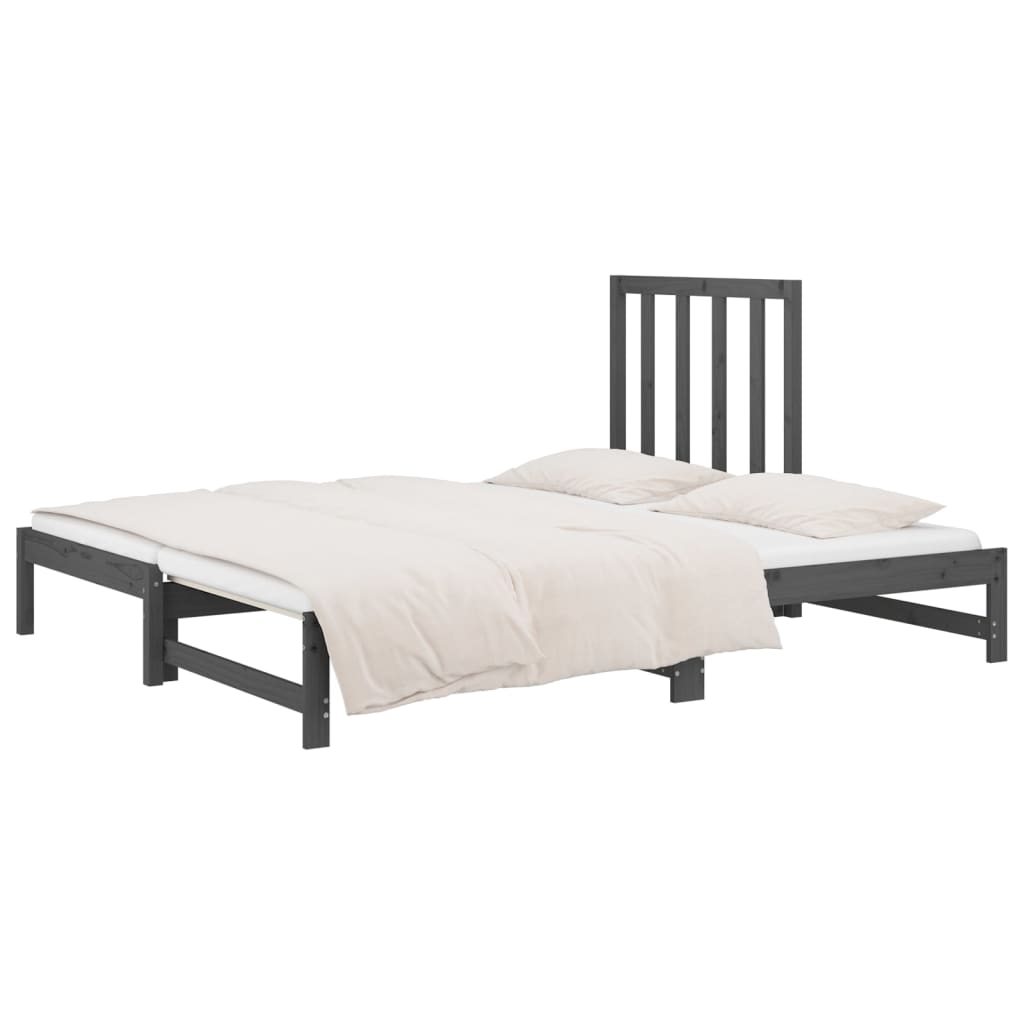 Pull-out Day Bed without Mattress Grey 2x(90x200) cm